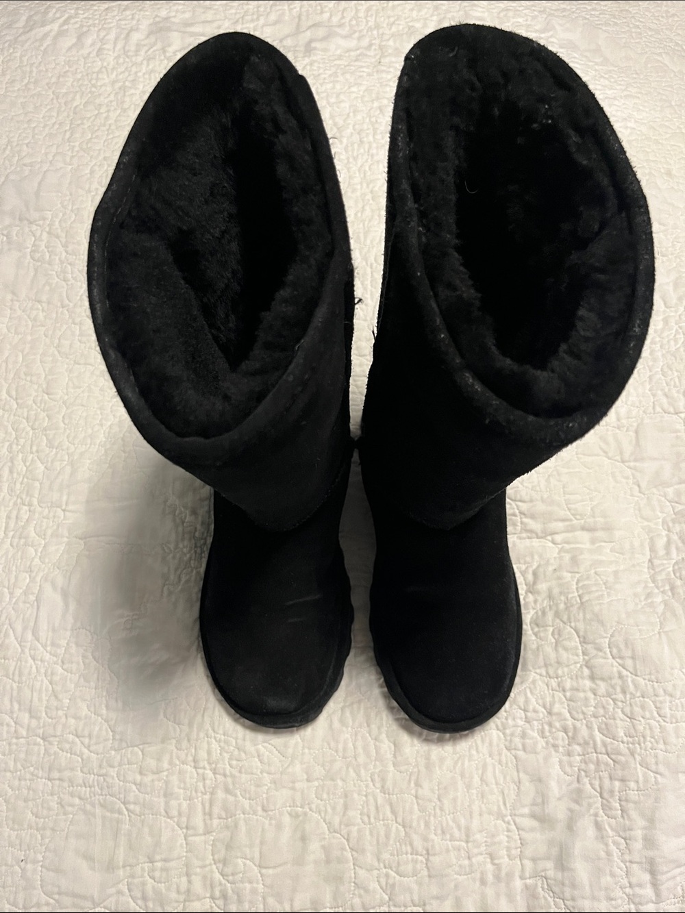 BearPaw Black Tall Women's Suede Winter Boots